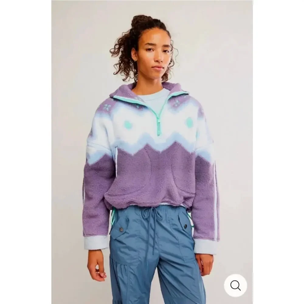 Free People Movement Printed Mountain High 1/2 Zip Size Small